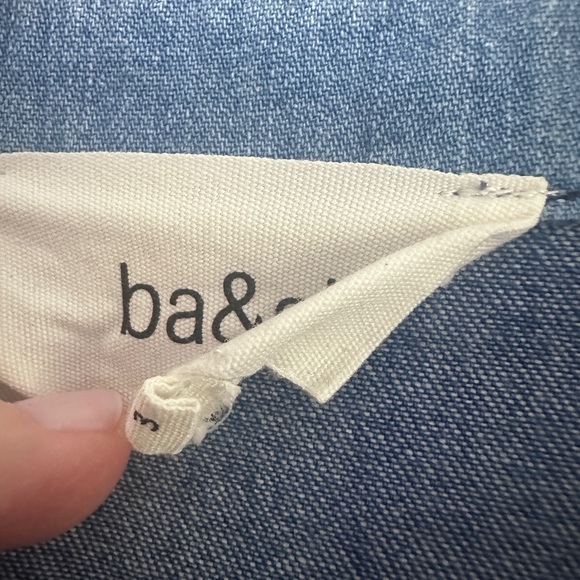 Ba&sh Denim Shirt Ianis Blue Patches Size L US 8 - Picture 5 of 7